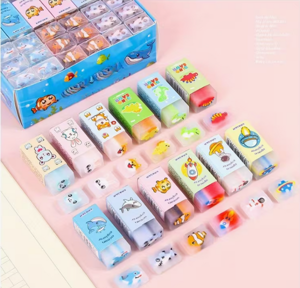 Assorted design Regtangular Erasers