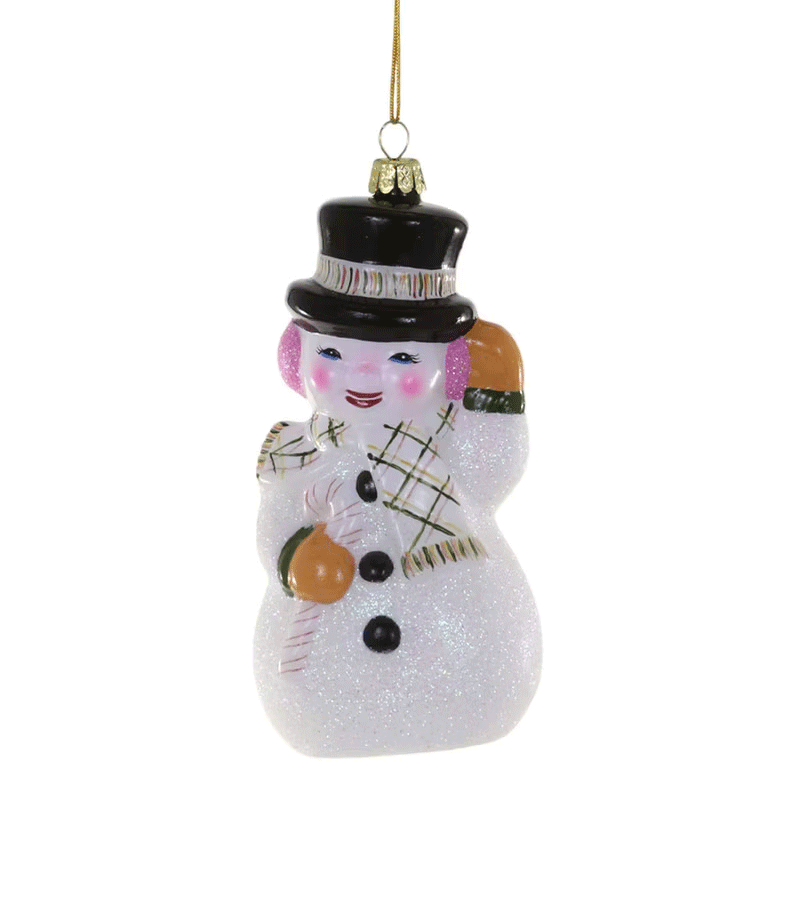Snowman Glass Ornament by Cody Foster