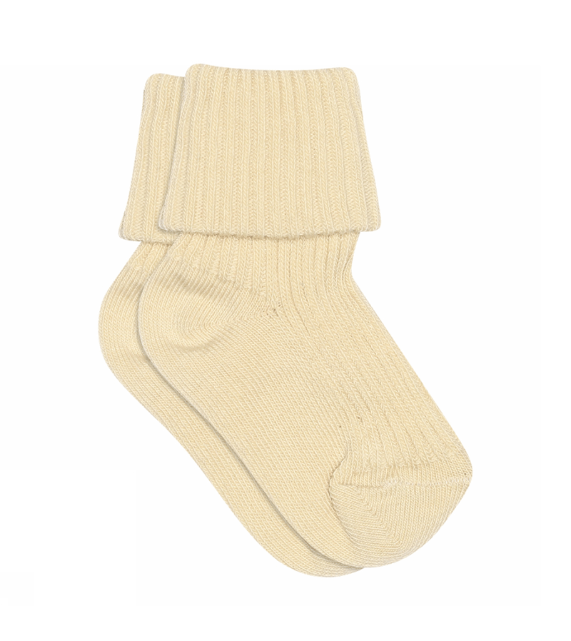 Ecru Cotton Rib Ankle Sock by mp Denmark