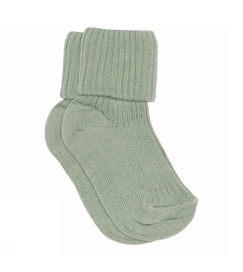 Granite Green Cotton Rib Ankle Sock by mp Denmark