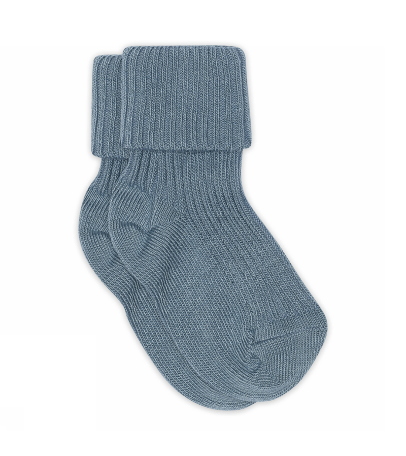 Provincial Blue Cotton Rib Ankle Sock by mp Denmark