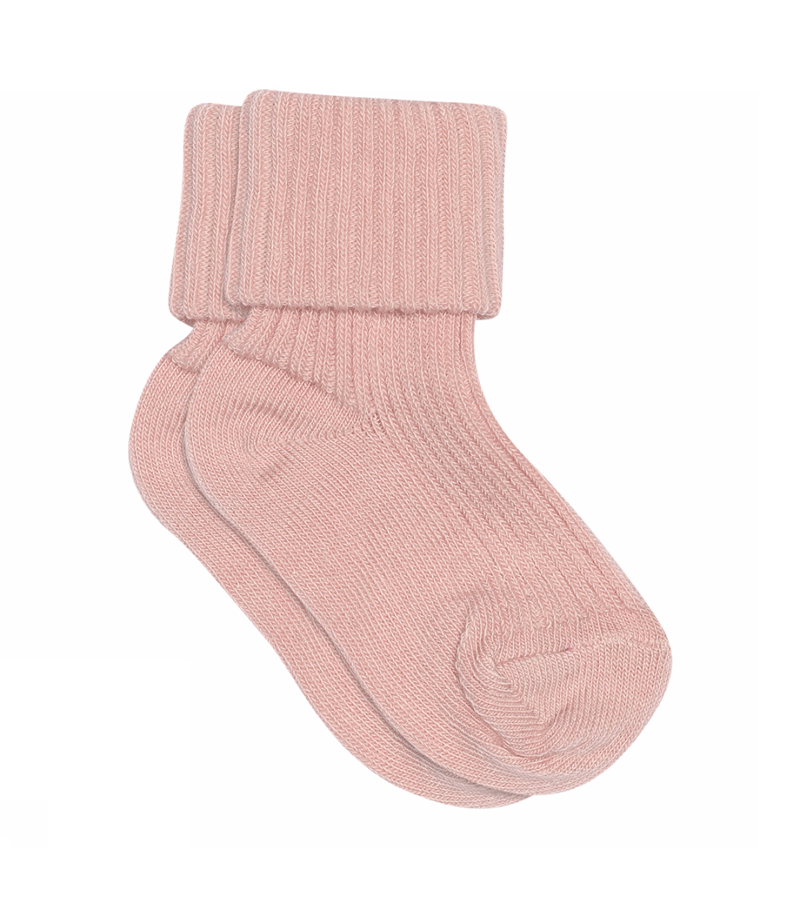 Silver Pink Cotton Rib Ankle Sock by mp Denmark