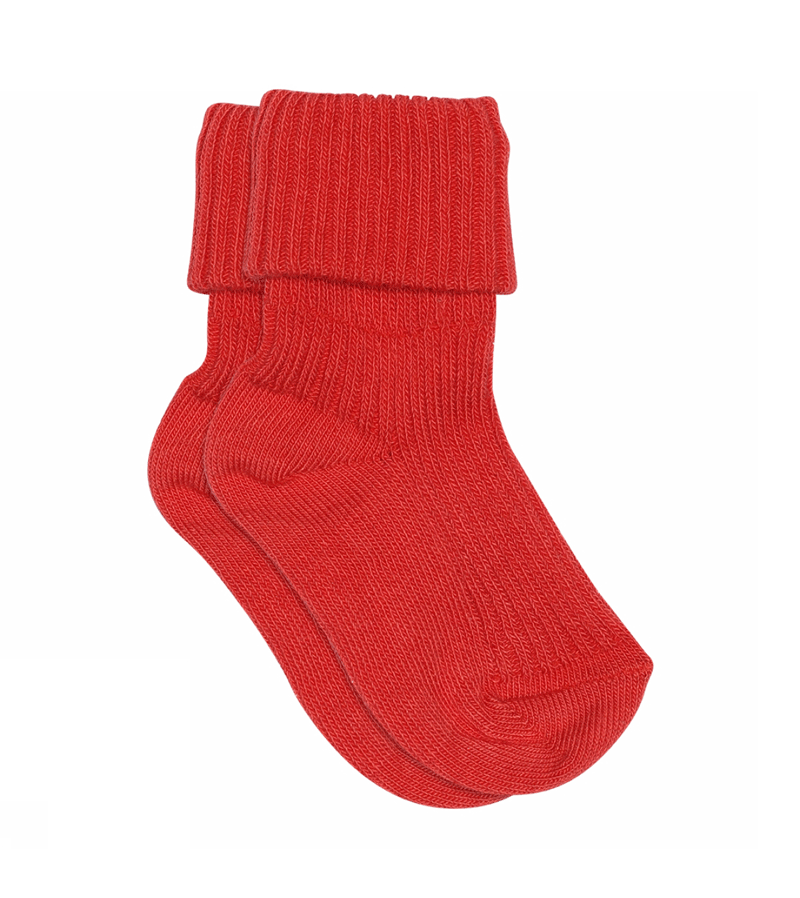 Tomato Cotton Rib Ankle Sock by mp Denmark