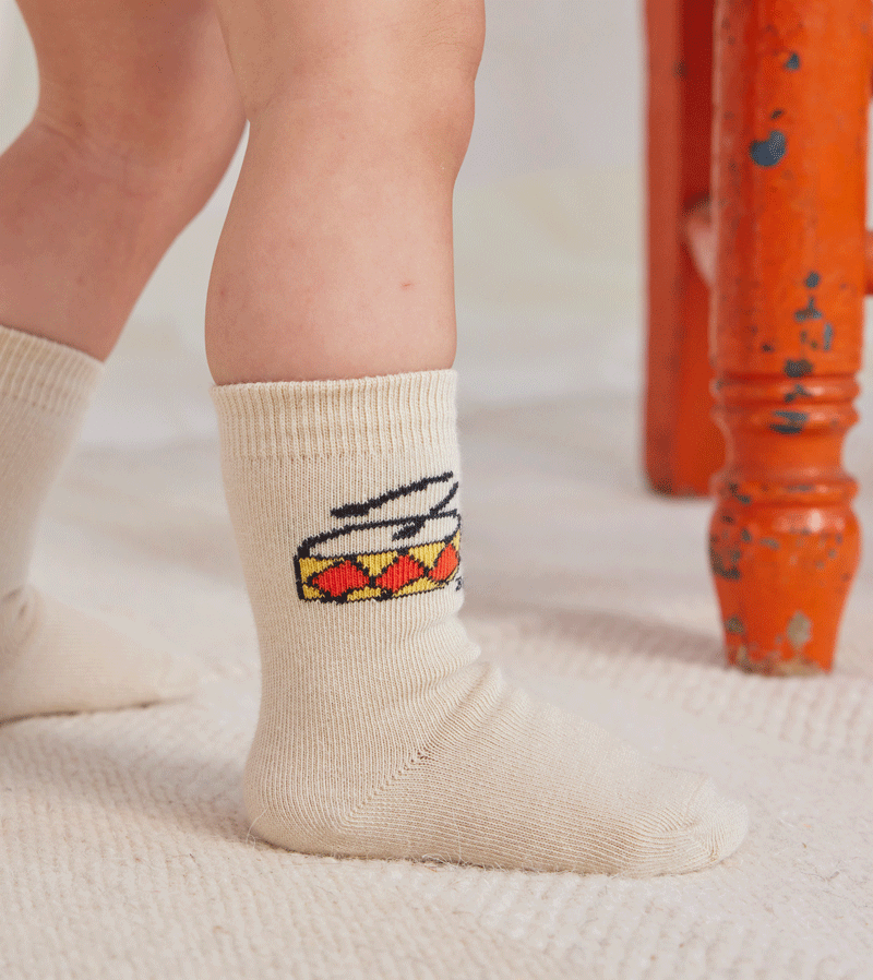Baby Play the Drum Short Socks by Bobo Choses