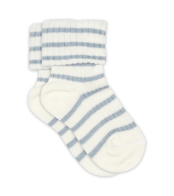 Dusty Blue Striped Kallie Socks by mp Denmark
