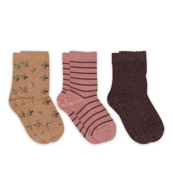 3 pack of Tawny Brown Thora Socks by mp Denmark