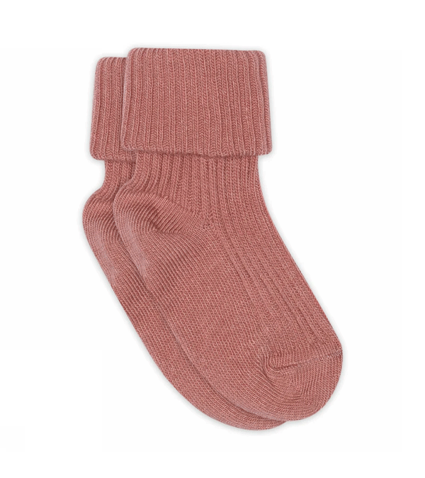 Vintage Rose Wool Rib Socks by mp Denmark