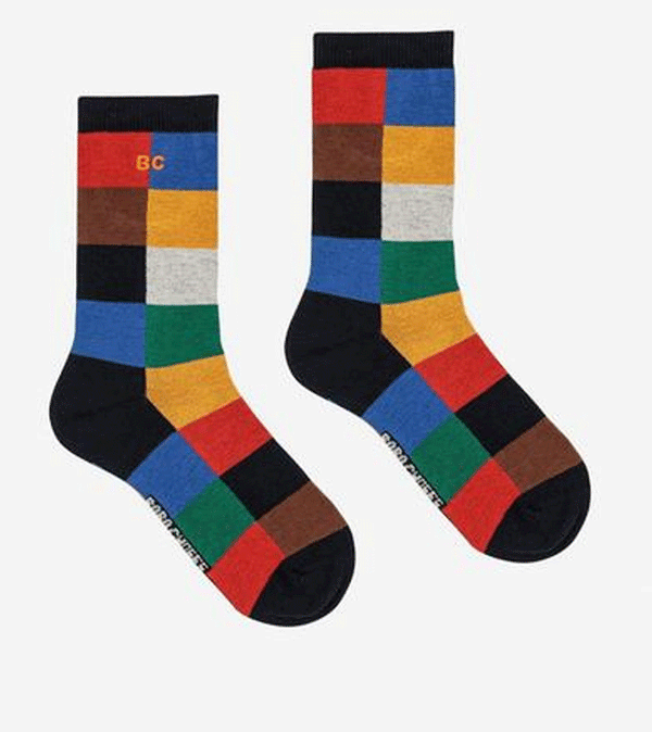 Multicolor Tiles Long Socks by Bobo Choses