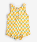 Yellow Strawberry all over Woven Playsuit by Bobo Choses