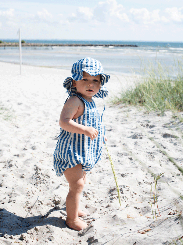 Azur Striped Woven Sun Hat by Serendipity