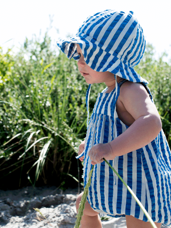 Azur Striped Woven Romper by Serendipity