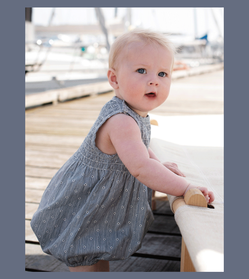 Indigo Gem Baby Sunsuit by Serendipity