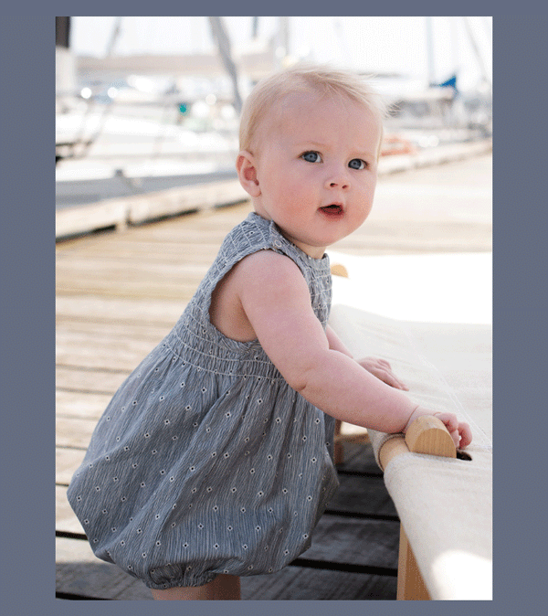 Indigo Gem Baby Sunsuit by Serendipity