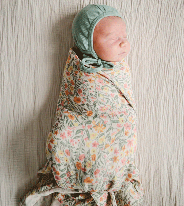 Pastel Blooms Organic Swaddle by Mushie