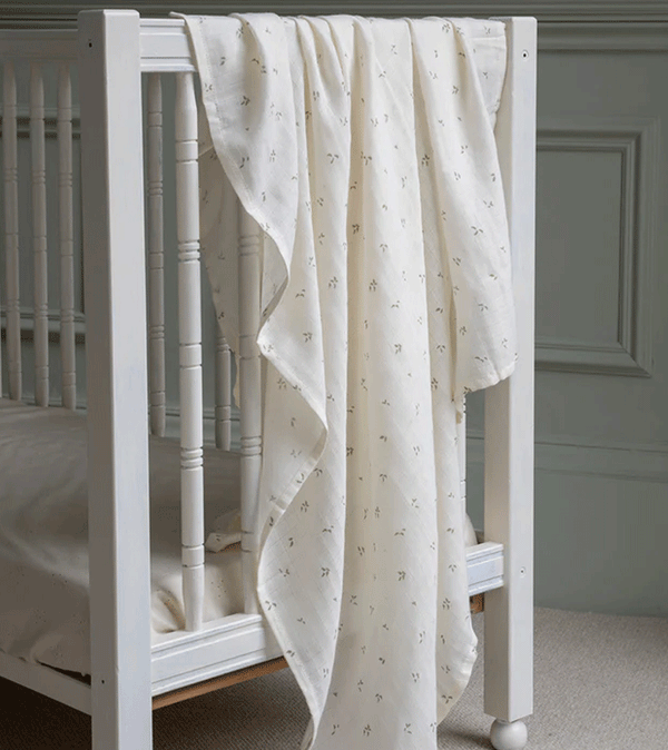 Nettle Scatter Organic Baby Muslin Swaddle by Avery Row