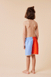 Rugby Red and Badminton Blue Swim Shorts by Sticky Lemon