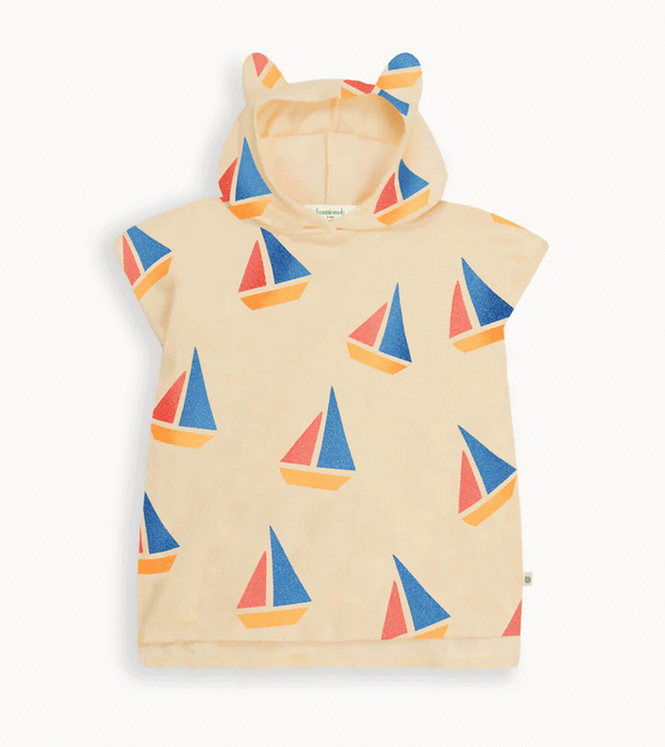 Baby & Kids Telltail  Multicolour Sailboat Beach Terry Robe by Bonnie Mob