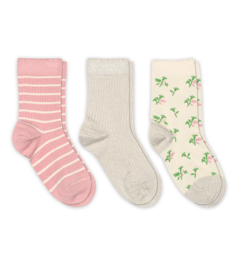 3 pack of Silver Pink Thora Socks by mp Denmark