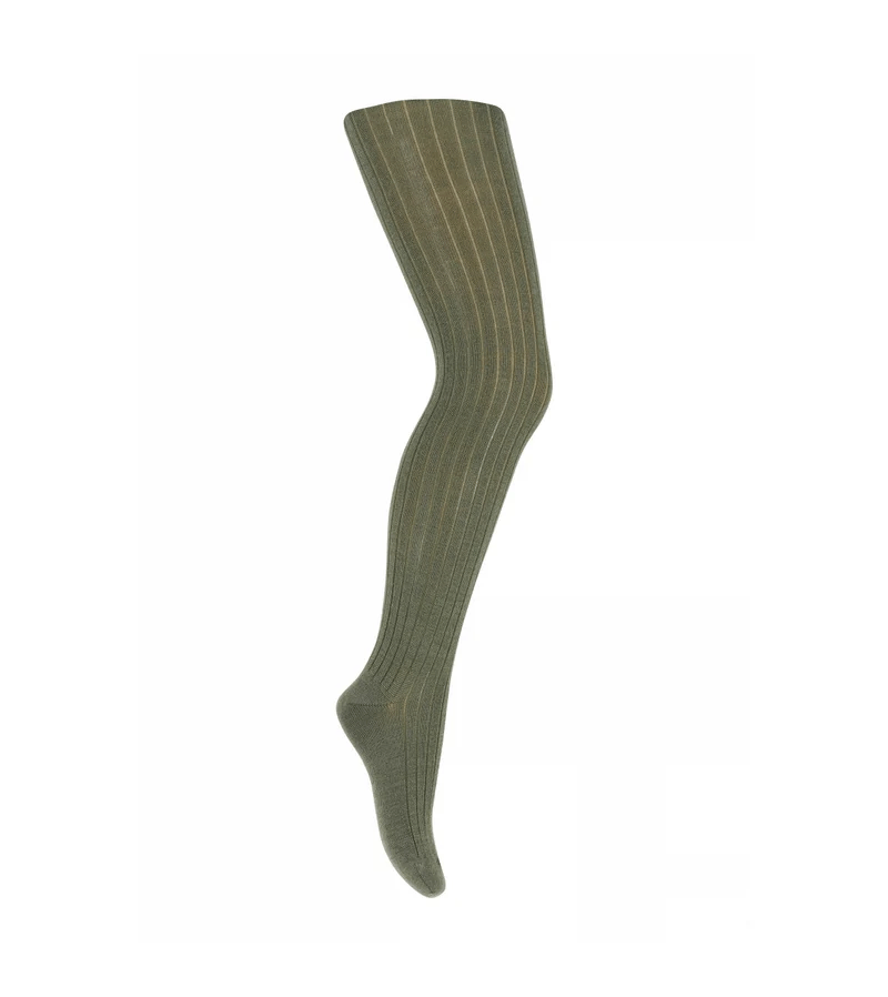 Olivine Wool Rib Tights by mp Denmark