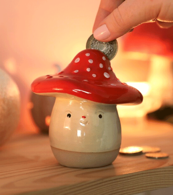 Face Toadstool Money Box