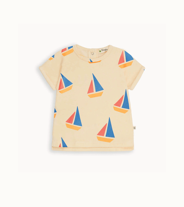 Baby Topper Multicolour Sailboat Terry Tee by Bonnie Mob