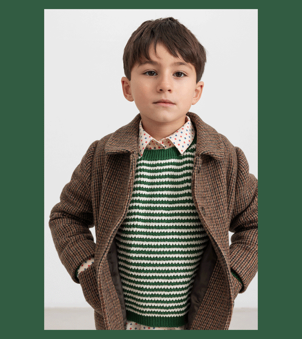 Garden Green Stripe Torin Knitted Sweater by MarMar Copenhagen