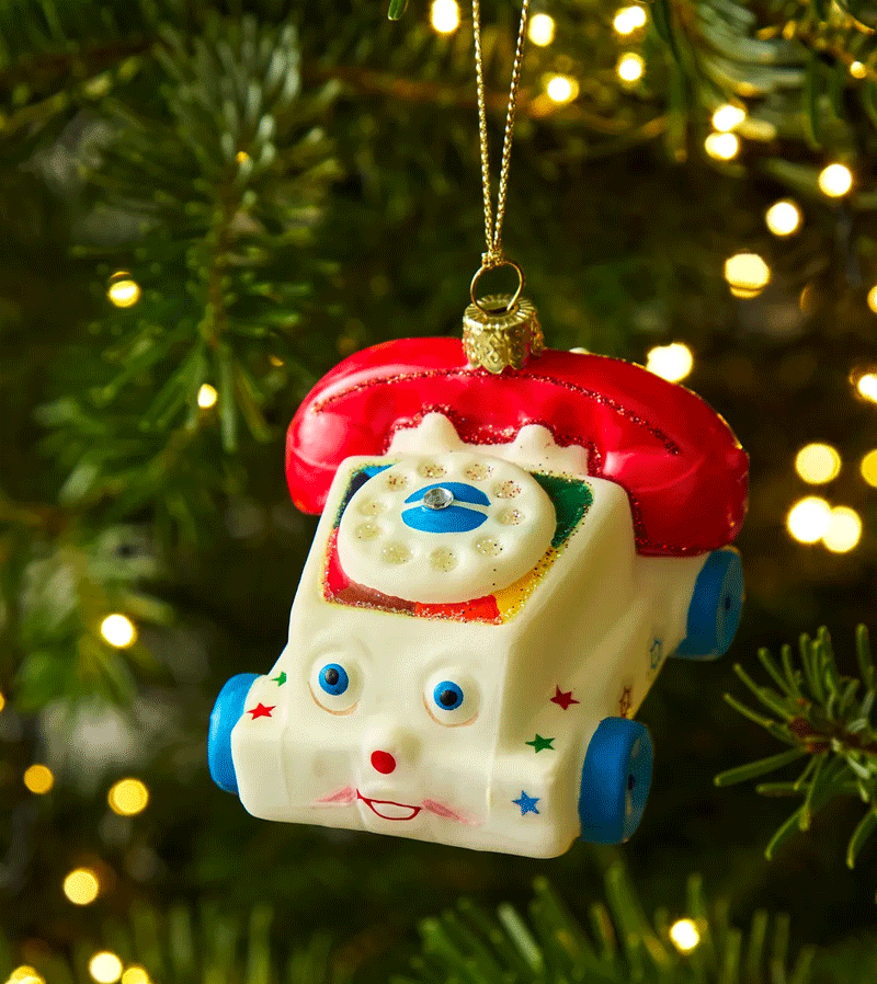 Toy Phone Glass Ornament by Cody Foster