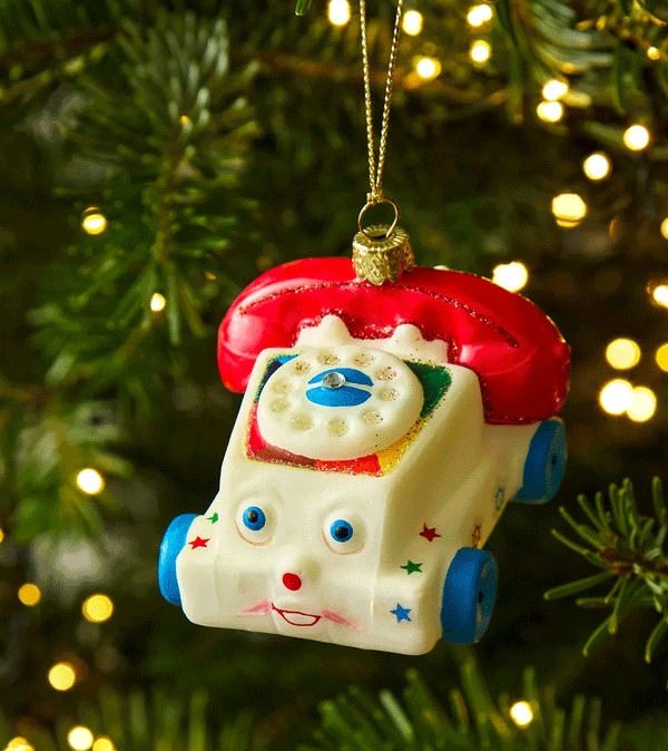 Toy Phone Glass Ornament by Cody Foster