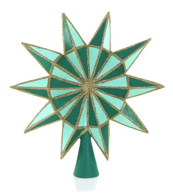 Yesteryear Green Star Tree Topper  by Cody Foster