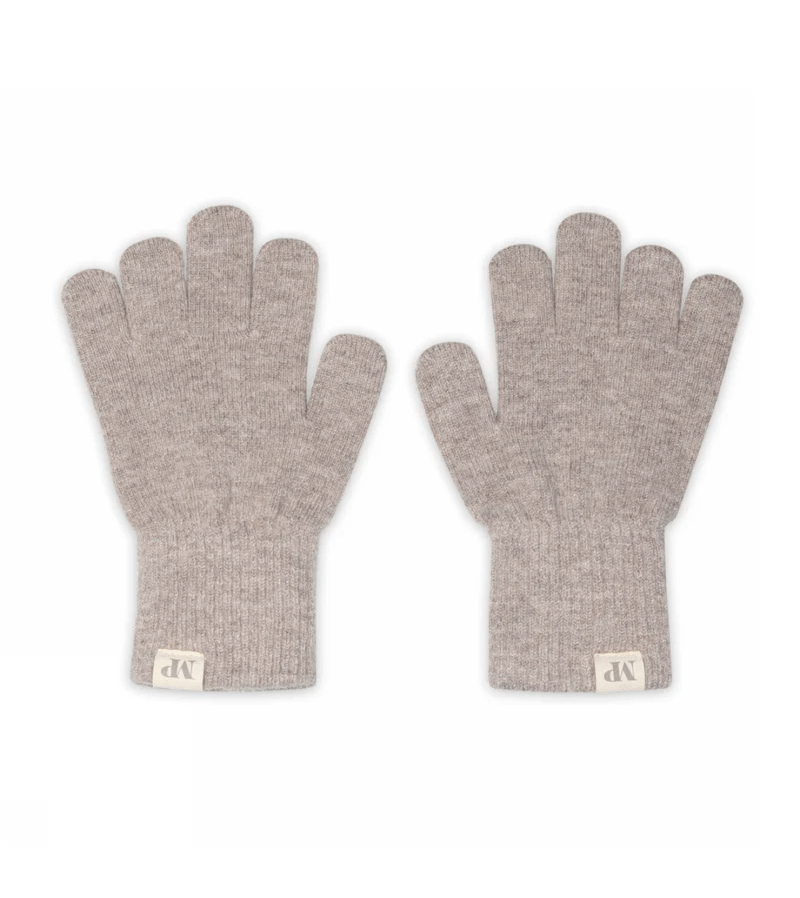 Light Brown Melange Cashmere Uppsala Gloves by mp Denmark