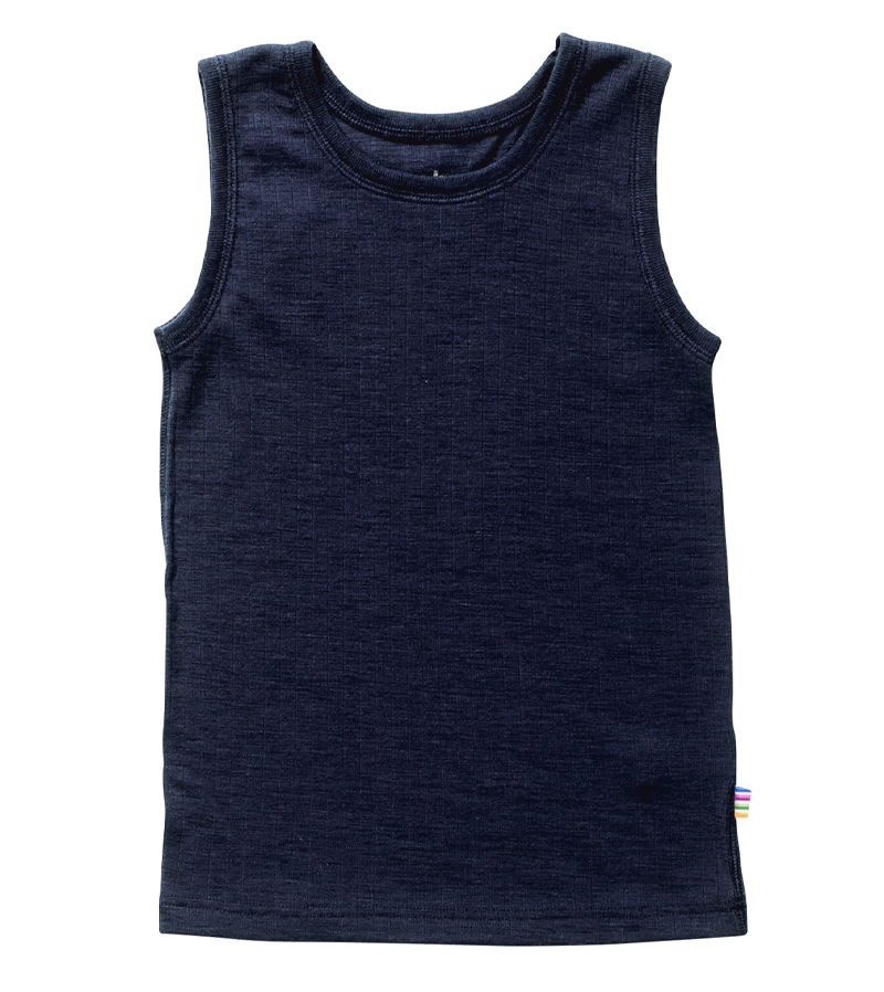 Navy Vest in Merino Wool by Joha