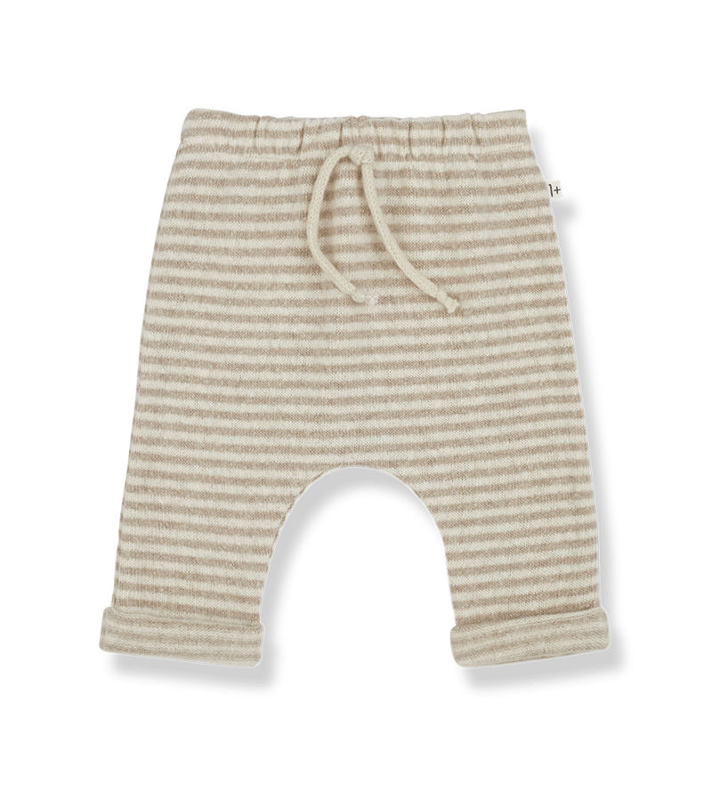 Beige Striped Vicens Fleece Bottoms 1+ in the Family