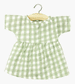 Faustine Dress in Green Vichy with Pouch for Baby Dolls by Minikane