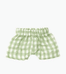 Vito Shorts in Green Vichy cotton Gauze with Pouch for Minikane Baby Dolls
