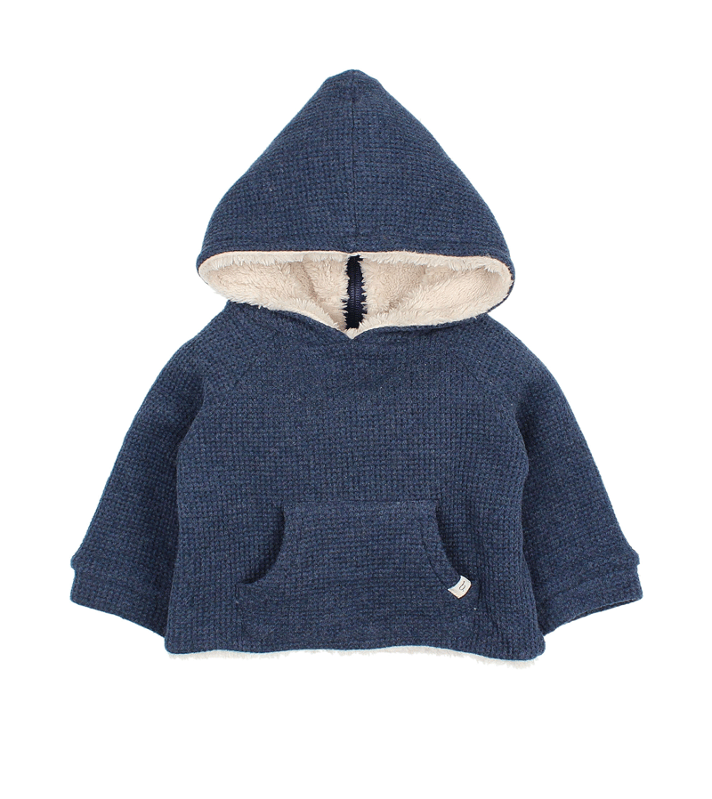 Navy Waffle Zip Jacket by Buho