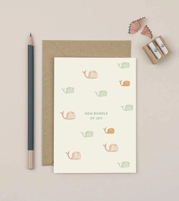 New Bundle of Joy Whale New Baby Card by Plewsy