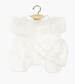 Noa Romper and Hat Set in White Cotton Gauze with Pouch or Baby Dolls by Minikane