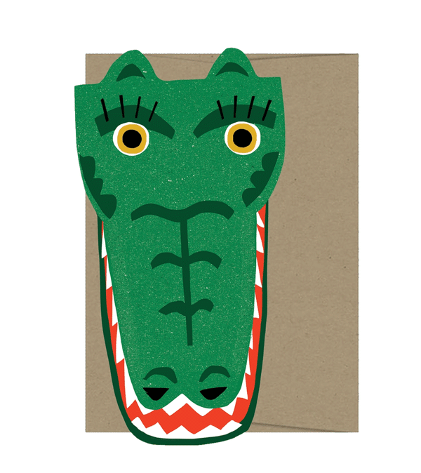 Wild Bunch Crocodile Die Cut Card by Isatopia