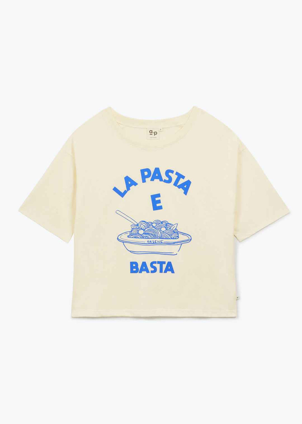 Women's Cobalt Pasta E Basta T-Shirt by Arsene et Les Pipelettes
