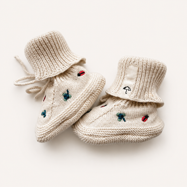 Ladybug Garden Baby Booties by Saga Copenhagen