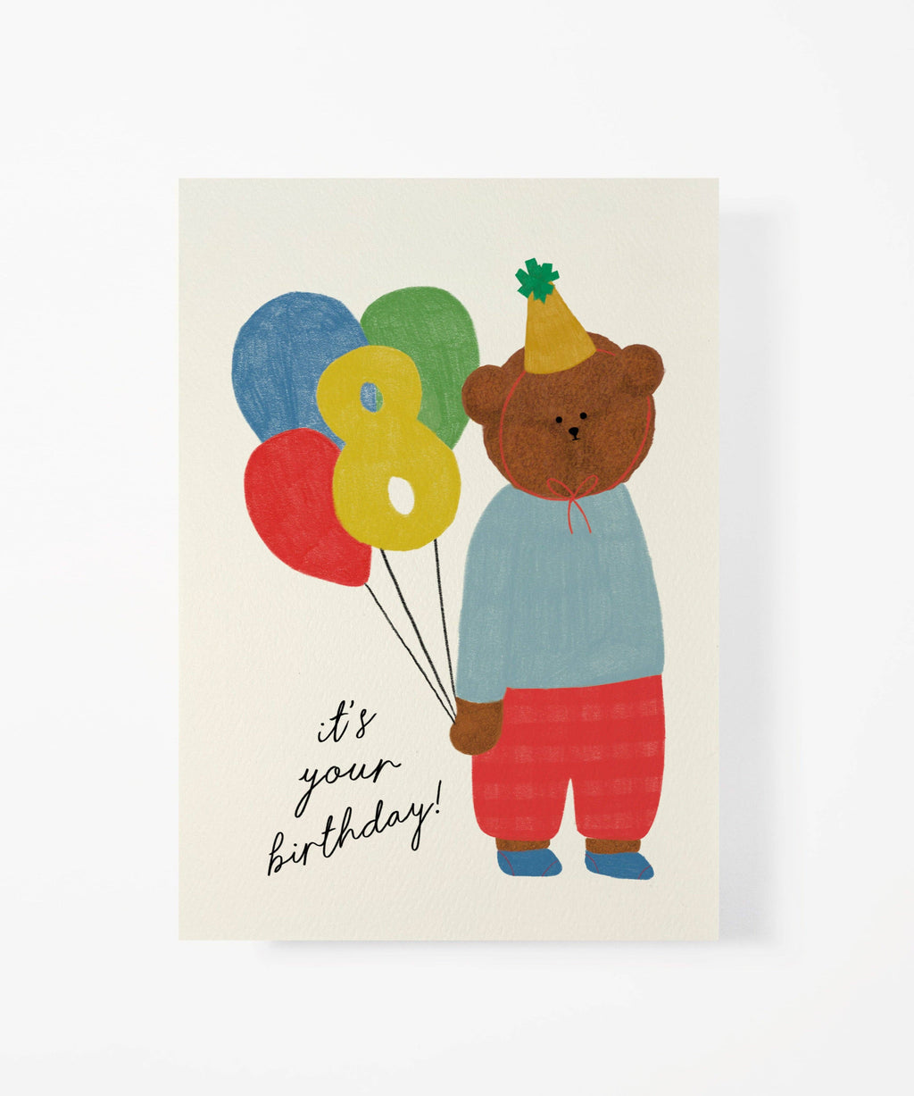 Age 8 Birthday Bear Card by the Bear Days