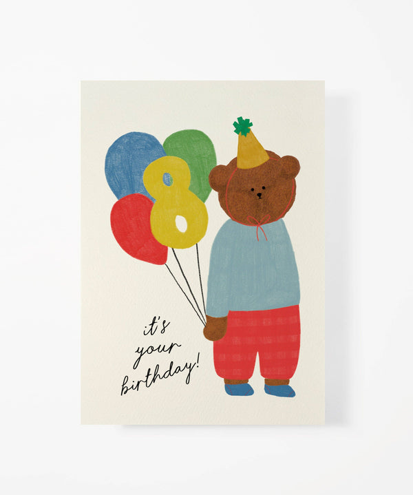 Age 8 Birthday Bear Card by the Bear Days