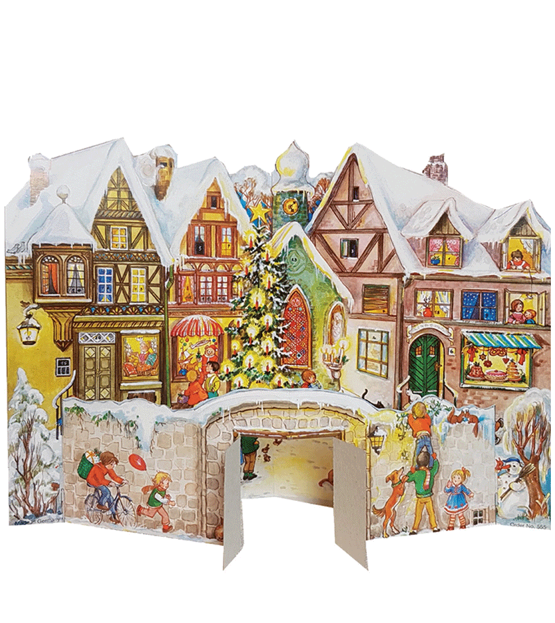 Free Standing Winter Village Large Advent Calendar
