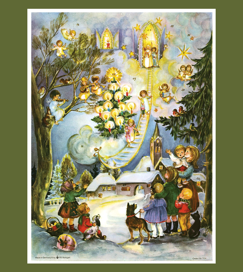 Christmas Angels come to Visit Large Advent Calendar