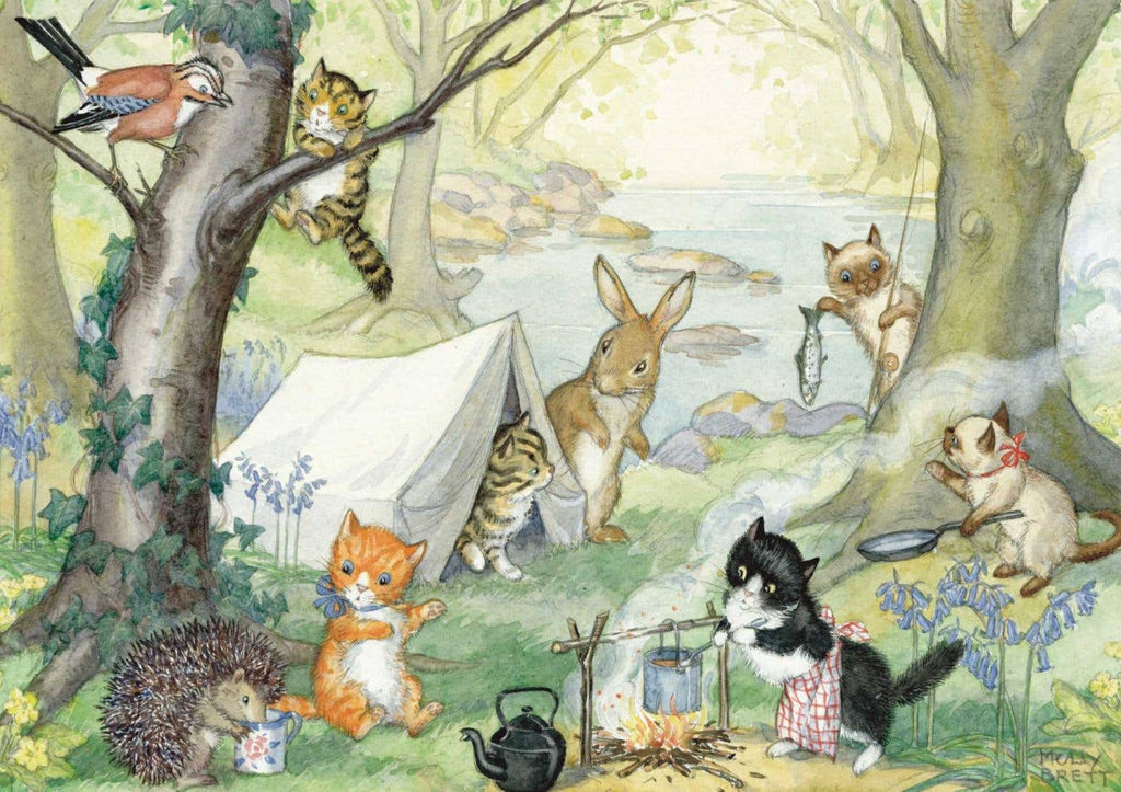 Molly Brett Kitten Camp Greetings Card by Porch Fairies
