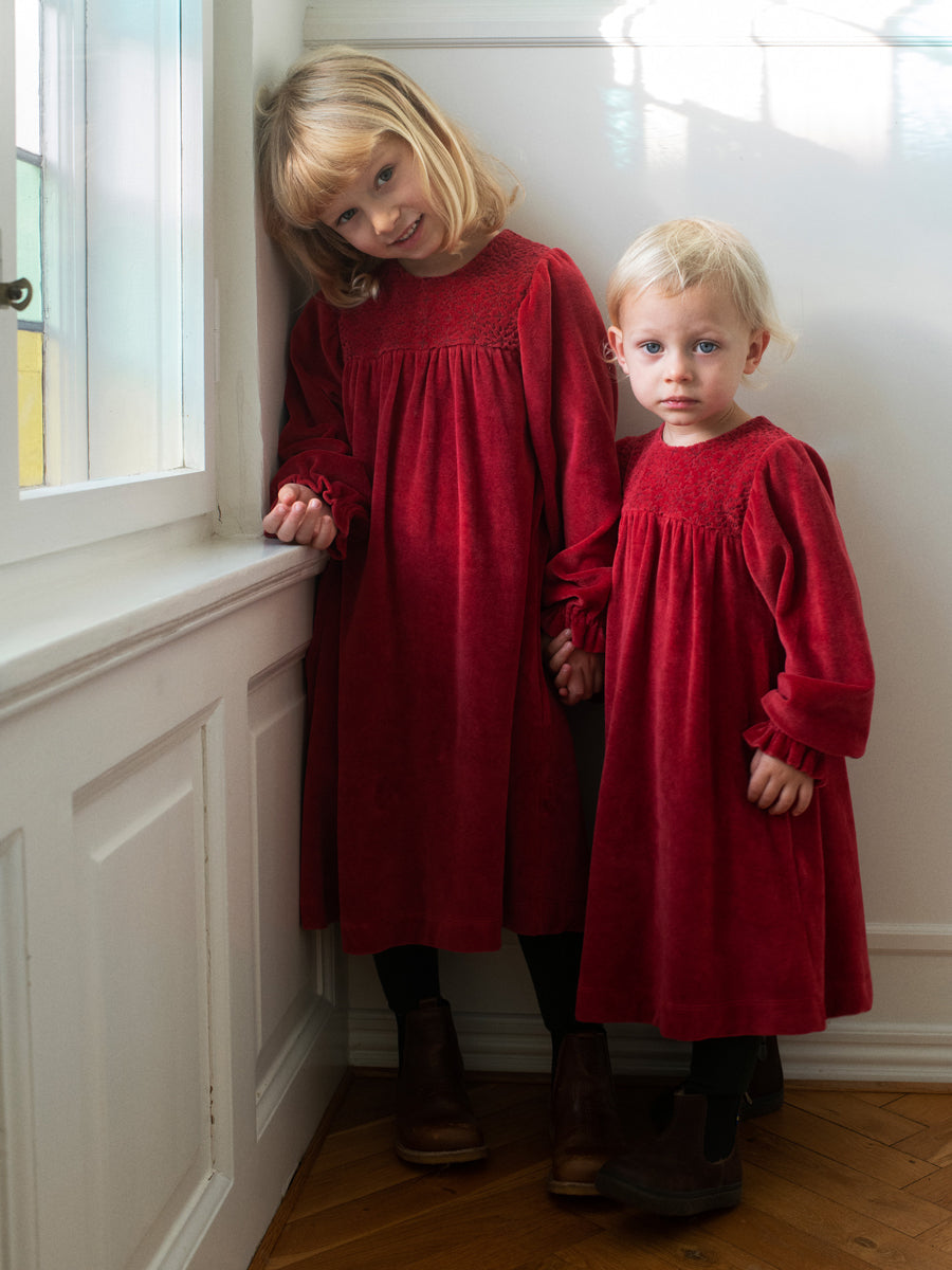 Kids Ruby Velour Celebration Dress by Serendipity