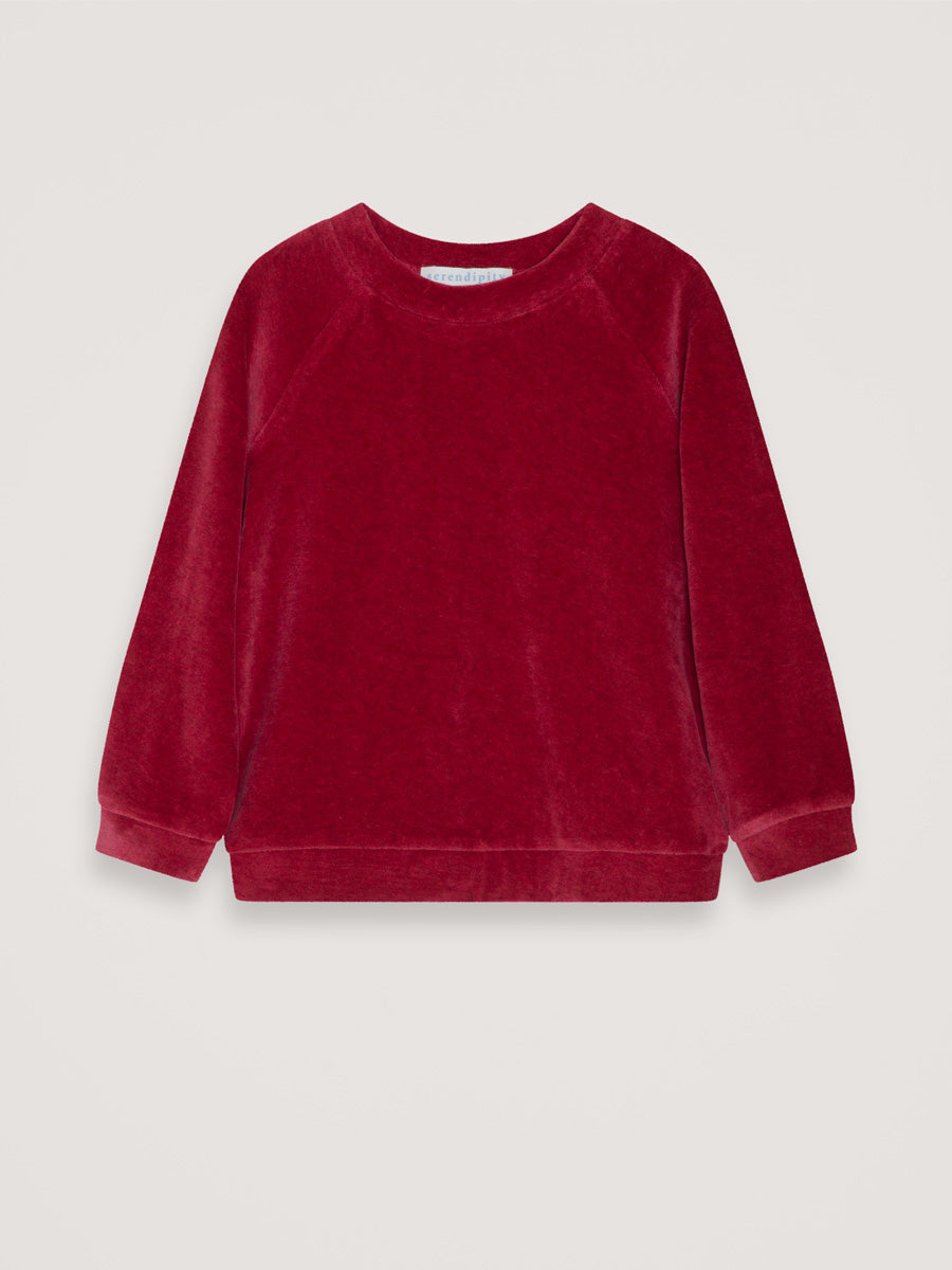 Ruby Velour Velvet Sweatshirt by Serendipity