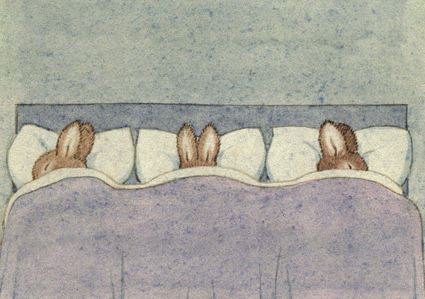 Margaret Tempest Sleep Tight Bunnies Greetings Card by Porch Fairies