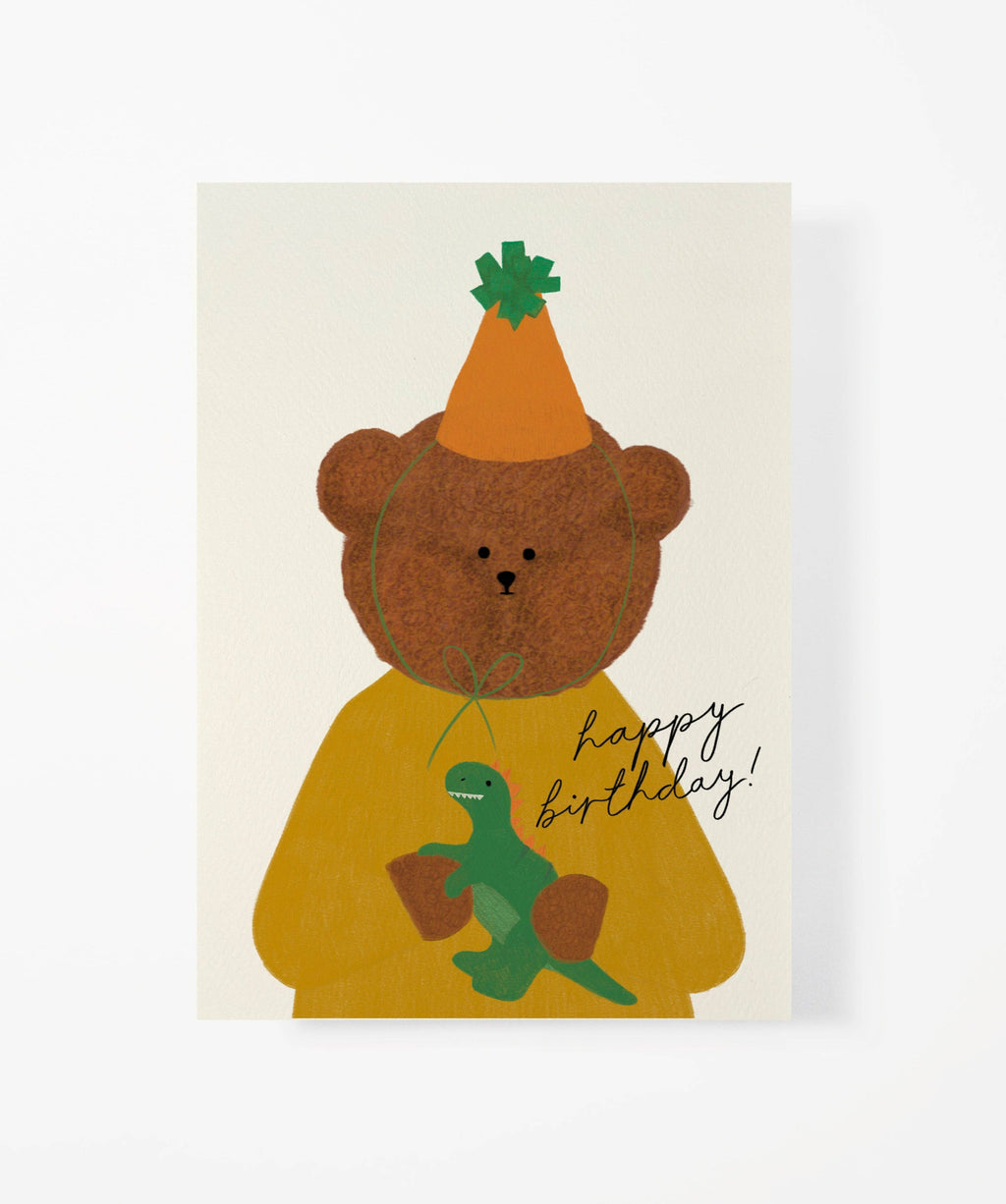 Bear with Dinosaur Birthday Card by Bear Days