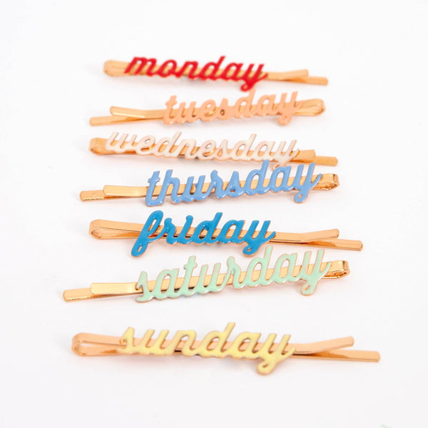Enamel Week Day Hair Slides by meri meri